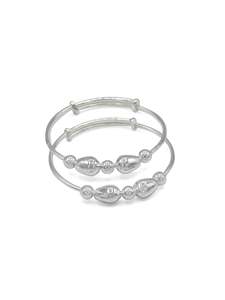 Silver Adjustable Pair Baby Bangle