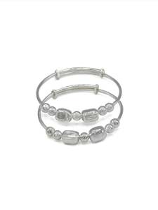 Silver Adjustable Pair Baby Bangle