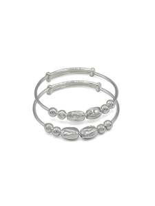 Silver Adjustable Pair Baby Bangle