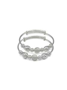 Silver Adjustable Pair Baby Bangle