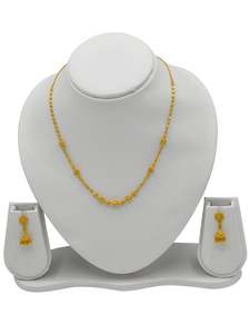 Women Gold Jewellery: 22ct Gold Ball Necklace Set