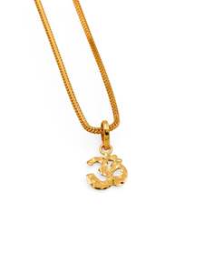 2Ct Gold Om Pendant 1.08 Gms