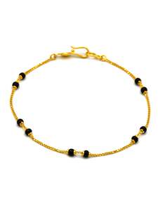 22ct Gold Bracelets Baby: 22Ct Gold Black Beads Ladies Bracelet