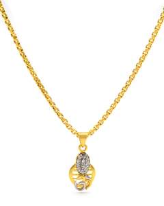 18ct Gold CZ OM Pendent
