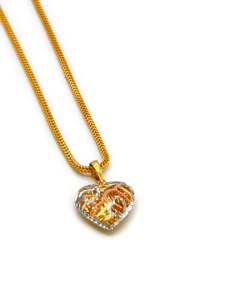 22ct Gold Two Tone Heart Pendant