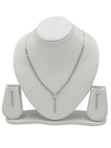 Sterling Silver CZ Necklace Set