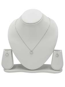 Sterling Silver CZ Necklace Set