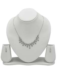 Sterling Silver CZ Necklace Set
