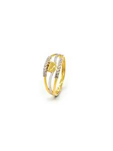 18ct Gold Heart CZ Ladies Ring
