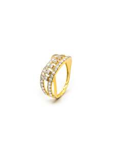 18ct Gold CZ Ladies Ring