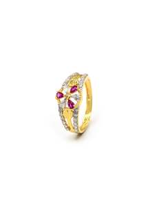 Rings 1: 18ct Gold Pink CZ Ladies Ring