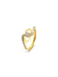 18ct Gold CZ Ladies Ring