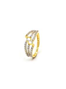 18ct Gold CZ Ladies Ring