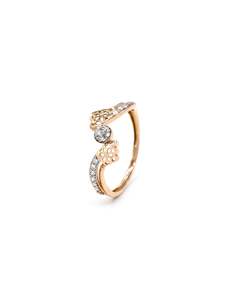 18ct Rose Gold CZ Ladies Ring