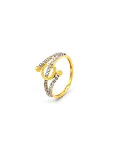 18ct Gold CZ Ladies Ring