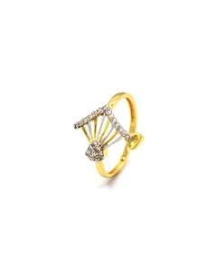 18ct Gold CZ Ladies Ring
