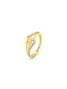 18ct Gold CZ Ladies Ring
