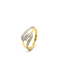 18ct Gold CZ Ladies Ring