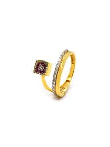 18ct Gold Pink CZ Ladies Ring