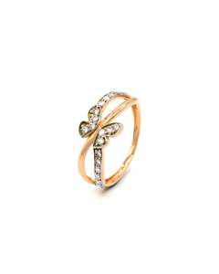 Rings 1: 18ct Rose Gold CZ Butterfly Ladies Ring