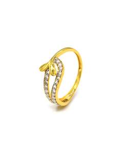18ct Gold CZ Ladies Ring