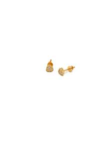 22ct Gold CZ Heart Stud Earrings 1.19 GMS