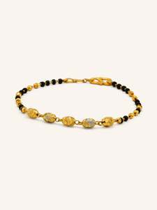 22ct Gold Ball Black Beads Ladies Bracelet