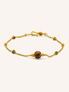 22ct Gold Minakari Ball Bracelet