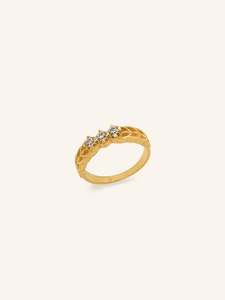 22ct Gold CZ Band Ring
