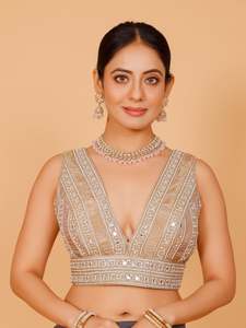 Saree Blouses: Ladies Silk Stone Work Blouse