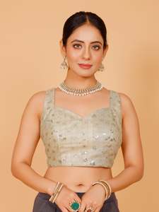 Saree Blouses: Silk Sequin Tiki Work Blouse