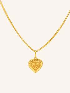 Pendants: 22ct Gold OM Trisul Heart Pendant