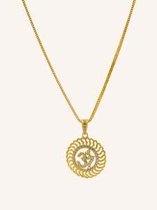 Pendants: 22ct Gold CZ Round OM Pendant