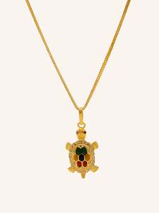 Pendants: 22ct Gold CZ Turtle Pendant