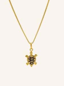 Pendants: 22ct Gold CZ Black Turtle Pendant