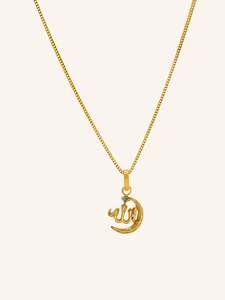 22ct Gold CZ Allah Pendant
