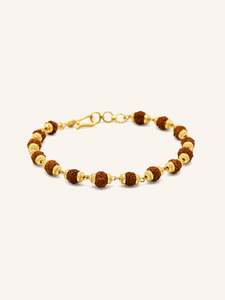 Bracelets: 22ct Gold Rudraksha Bracelet