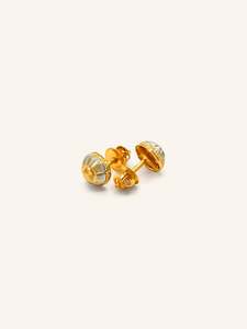 22ct Gold Two Tone Stud Earring
