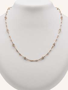 18ct Rose Gold Two Tone Ball Fancy Chain