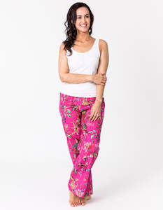 Lounge Pants: Hot Pink Paradise Lounge Pants
