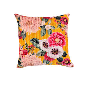 Cushions: Fleur Corduroy Cushion Gold