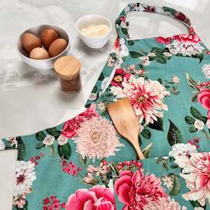 Aprons: Fleur Apron - Aqua