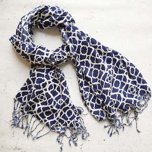 Mosaic Scarf - Navy
