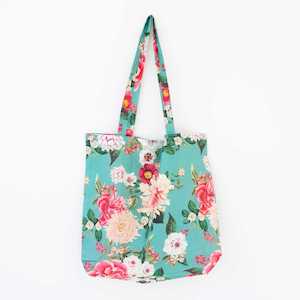 Bags: Fleur Tote Bag - Aqua