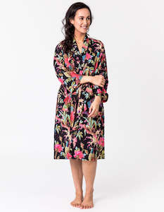 Sleepwear: Paradise Black Kimono Robe
