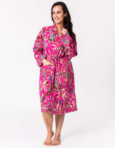 Sleepwear: Paradise Hot Pink Kimono Robe