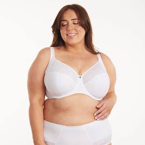 Oh Naturale Bras: Willow Lace Premium Support Bra - White