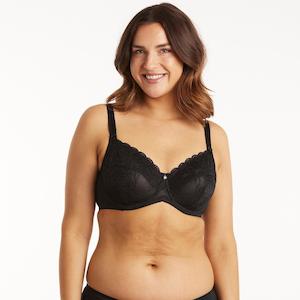 Oh Naturale Bras: Dahlia Lace Full Cup Bra - Black