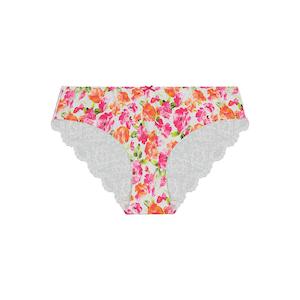 Bikini Brief: Lace Bum Bikini Brief - Blooming Roses