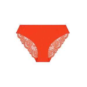 Bikini Brief: Bella Rosa Lace Bum Bikini Brief - Salsa